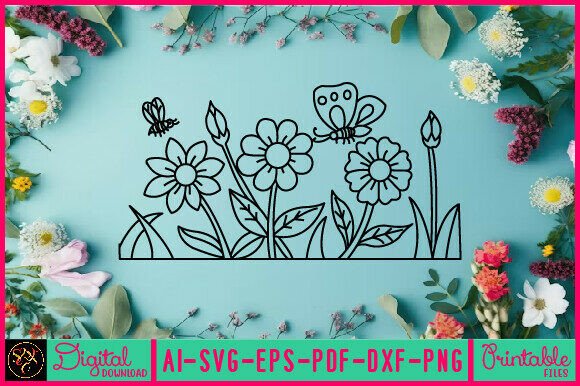 Download Flower Line Art Flower SVG Elements 12 - Line art flower Collection