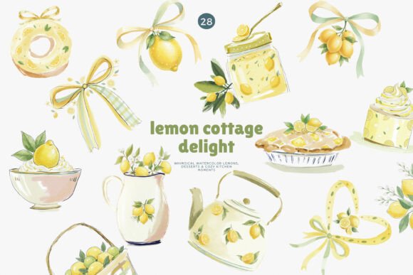 Download Lemon Watercolor Clipart Set - Premium Resources
