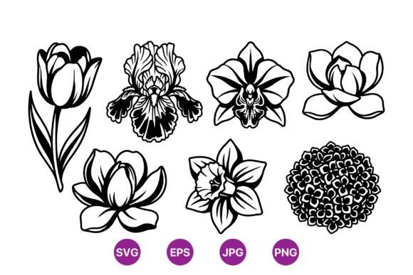 Download Black Line Art Flower Clipart - Line art flower Collection