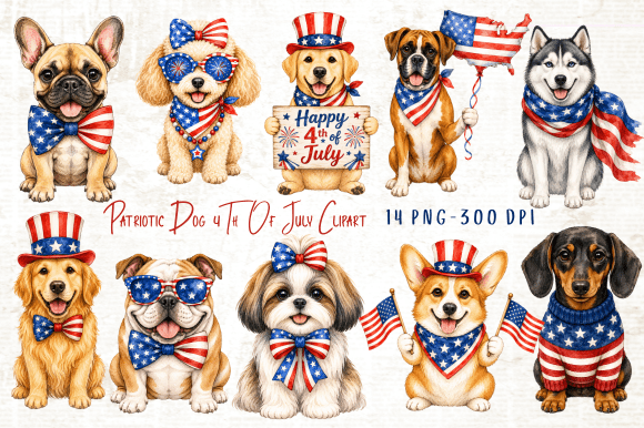 Download Patriotic Dog 4th of July Clipart - Premium Resources
