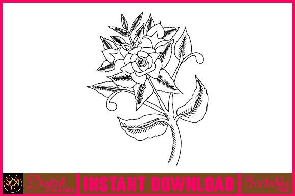 Download Floral Line Art Flower SVG Elements 105 - Premium Resources